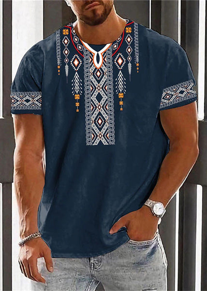 White Neck O Cotton New Men Print Shirt Summer T FashionChic