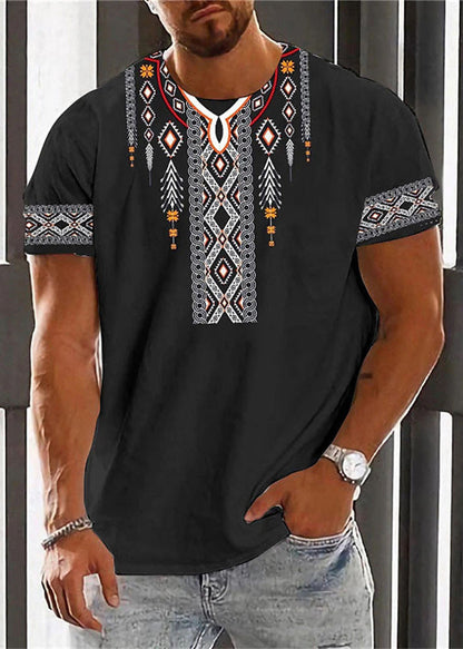 White Neck O Cotton New Men Print Shirt Summer T FashionChic