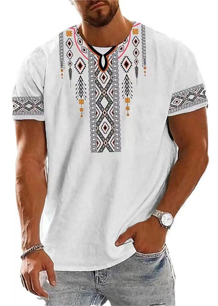 White Neck O Cotton New Men Print Shirt Summer T FashionChic