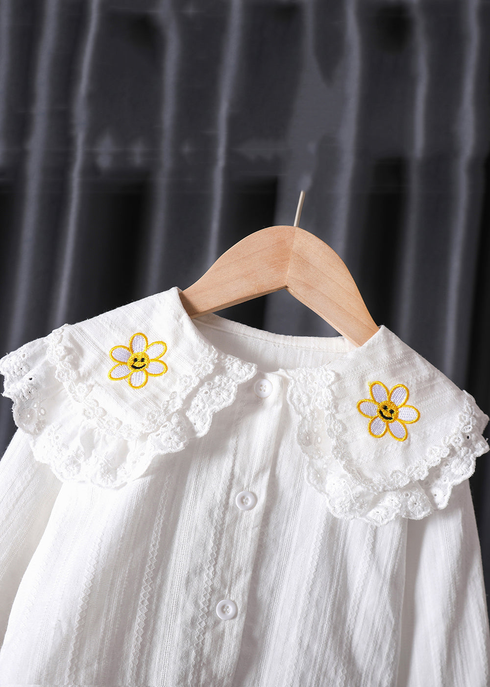 New White Peter Pan Collar Button Cotton Baby Blouse Flare Sleeve YU1029 WS-RCTZ-LTP240529