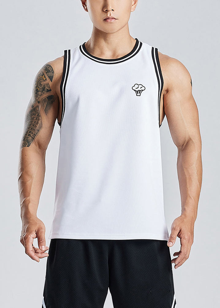 Summer Out New Hollow Tank White Cotton Print Mens FashionChic