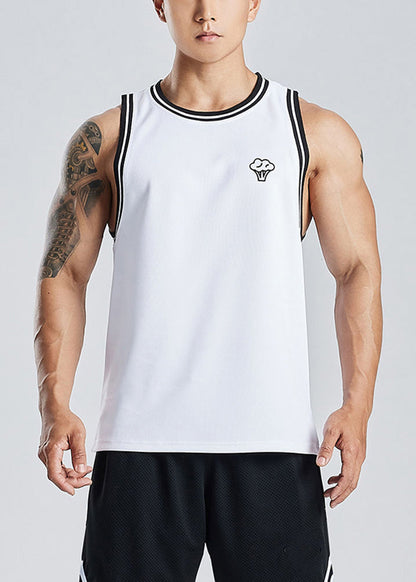 Summer Out New Hollow Tank White Cotton Print Mens FashionChic