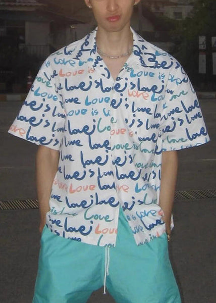 Print White Mens Shirts New Pockets Cotton Summer FashionChic