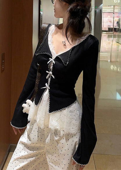 And Tank V Two Knit Pieces Set Neck Cardigans Lace White New FashionChic