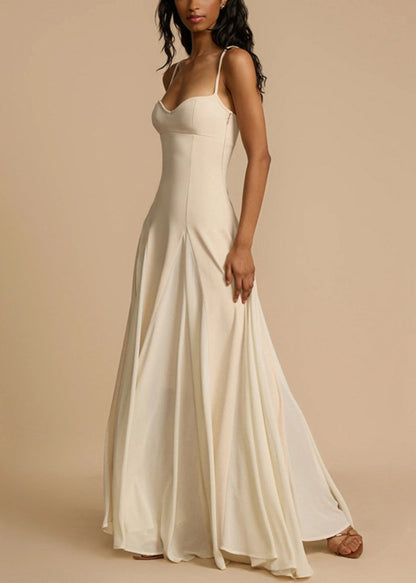 Dress Strap Cold New Spaghetti Shoulder Zippered White Cotton FashionChic