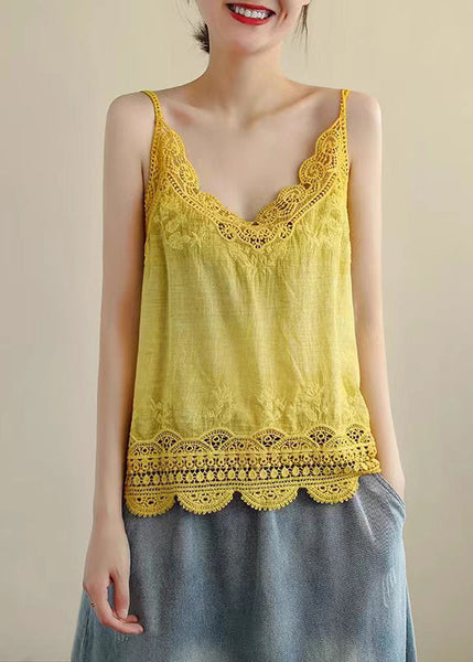 Out Lace Wine Red New Strap Tanks Hollow Linen Spaghetti FashionChic