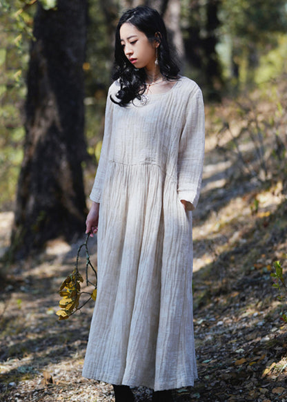 New Wine Red Wrinkled Wear On Both Sides Cotton Dresses Long Sleeve MN080 MMDM-FDL240704