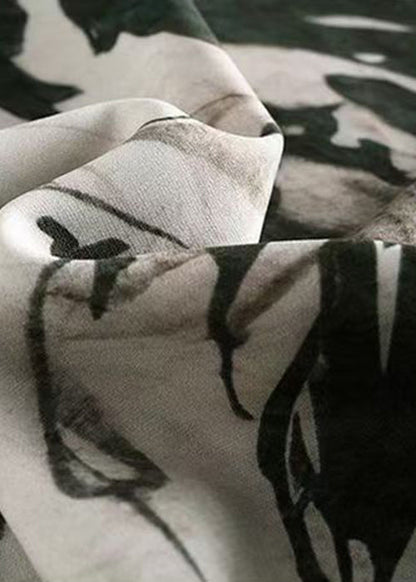 New Yellow Print Summer Mens Open Button T Side Silk Shirt Ice FashionChic