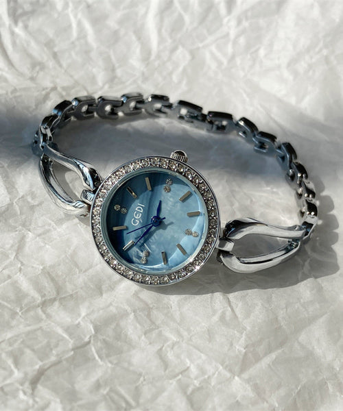 Zircon Watches Blue Quartz Alloy Movement Novelty FashionChic