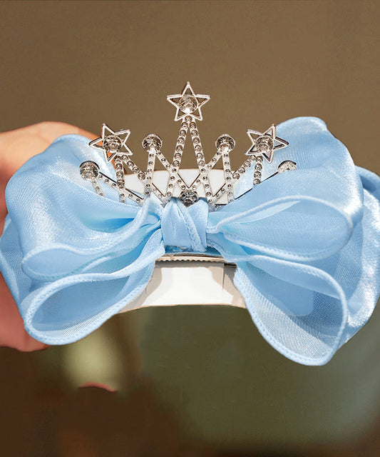 Novelty Blue Alloy Zircon Tulle Bow Crow Girls Hairpin YG038 ABC