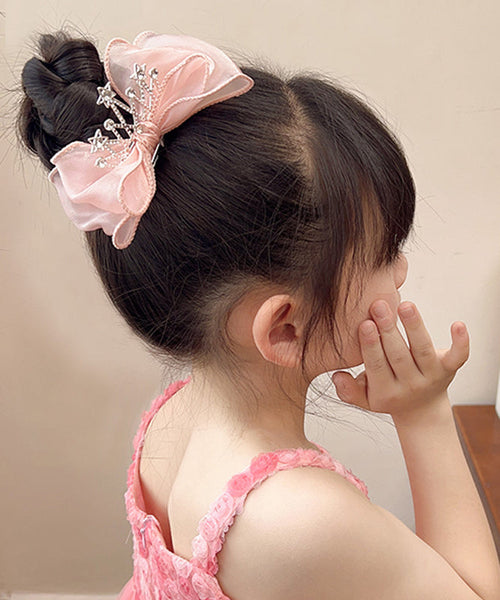 Novelty Blue Alloy Zircon Tulle Bow Crow Girls Hairpin YG038 ABC
