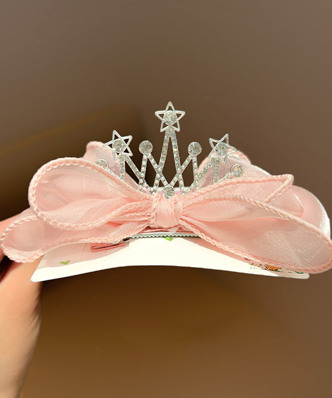 Novelty Blue Alloy Zircon Tulle Bow Crow Girls Hairpin YG038 ABC