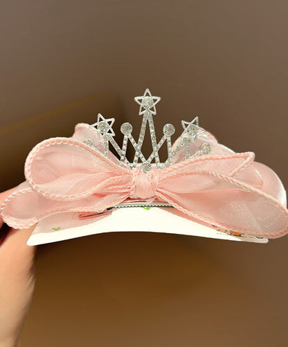 Novelty Blue Alloy Zircon Tulle Bow Crow Girls Hairpin YG038 ABC