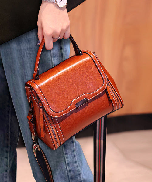 Novelty Coffee Zippered Patchwork Faux Leather Messenger Bag UU1095 Bag-BGS240527