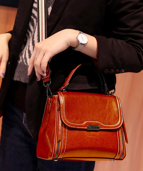 Novelty Coffee Zippered Patchwork Faux Leather Messenger Bag UU1095 Bag-BGS240527