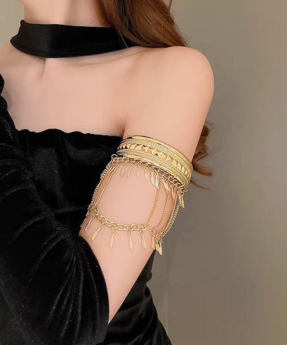Gold Metal Body Chain And Novelty Leaf Bracelet Tassel FashionChic