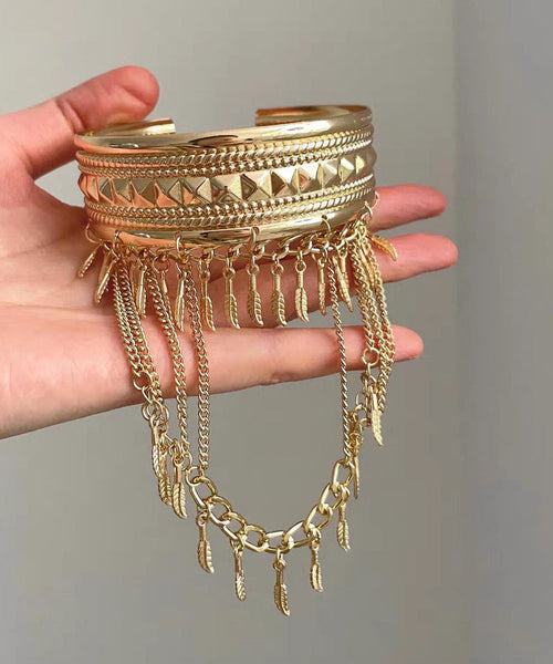 Gold Metal Body Chain And Novelty Leaf Bracelet Tassel FashionChic