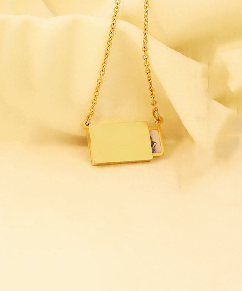 Type Gold Novelty Steel Pendant Pulling Stainless Graphic FashionChic