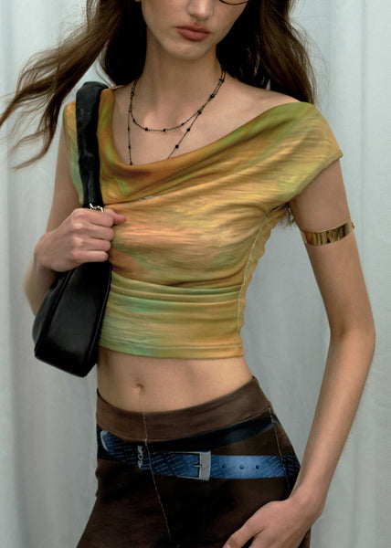 Novelty Green O-Neck Print Vest Sleeveless UU1001 SH-LF-VTP240526