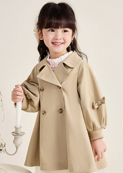 Novelty Khaki Peter Pan Collar Patchwork Button Girls Trench Coats Fall QV051 MM-RCTZCGTS241026