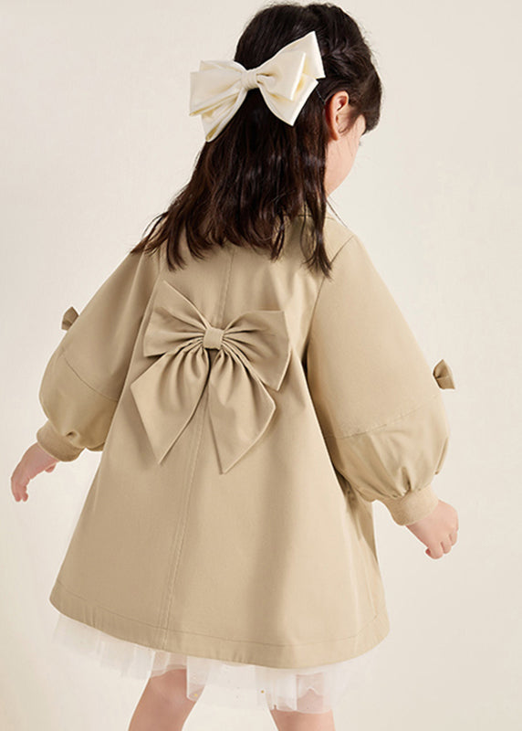 Novelty Khaki Peter Pan Collar Patchwork Button Girls Trench Coats Fall QV051 MM-RCTZCGTS241026