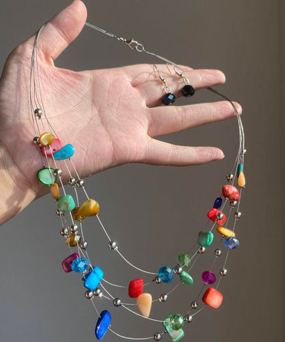 Layered Shell Multicolor Novelty Alloy Holiday Princess Necklace FashionChic