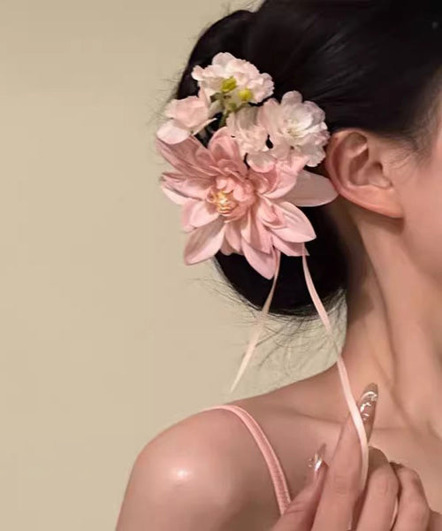 Ribbon Alloy Hairpin Novelty Pink Floral FashionChic