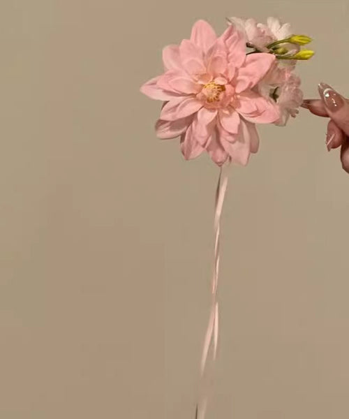 Ribbon Alloy Hairpin Novelty Pink Floral FashionChic
