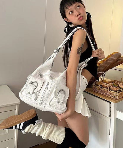 Novelty White High Capacity Design Crossbody Shoulder Bag HJ1018 Ada Fashion