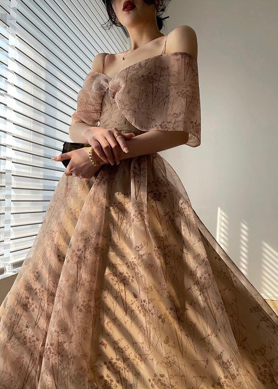 Novelty Zippered Print Chiffon Spaghetti Strap Dress Summer XX082 SH-LF-SDL240611