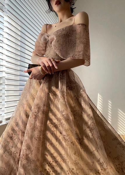 Novelty Zippered Print Chiffon Spaghetti Strap Dress Summer XX082 SH-LF-SDL240611