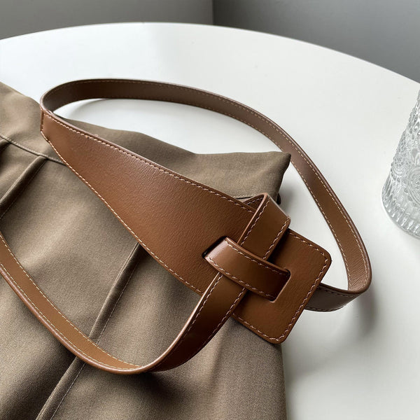 Temperament Pu Leather Personalized Knot Buckle Belt OP1020 YS