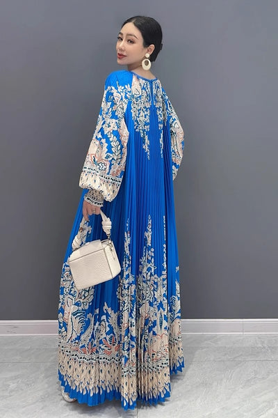 Exquisite Printed Tie Waist Dress Ada Fashion