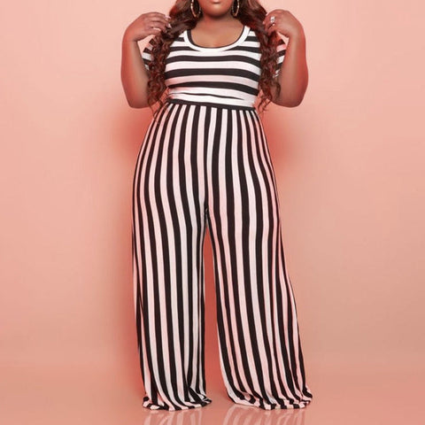 Black White Stripes Jumpsuit F108 Furdela Wholesale