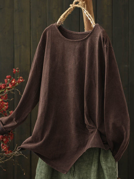 Blouse Pure Retro Autumn Women Cotton Color FashionChic