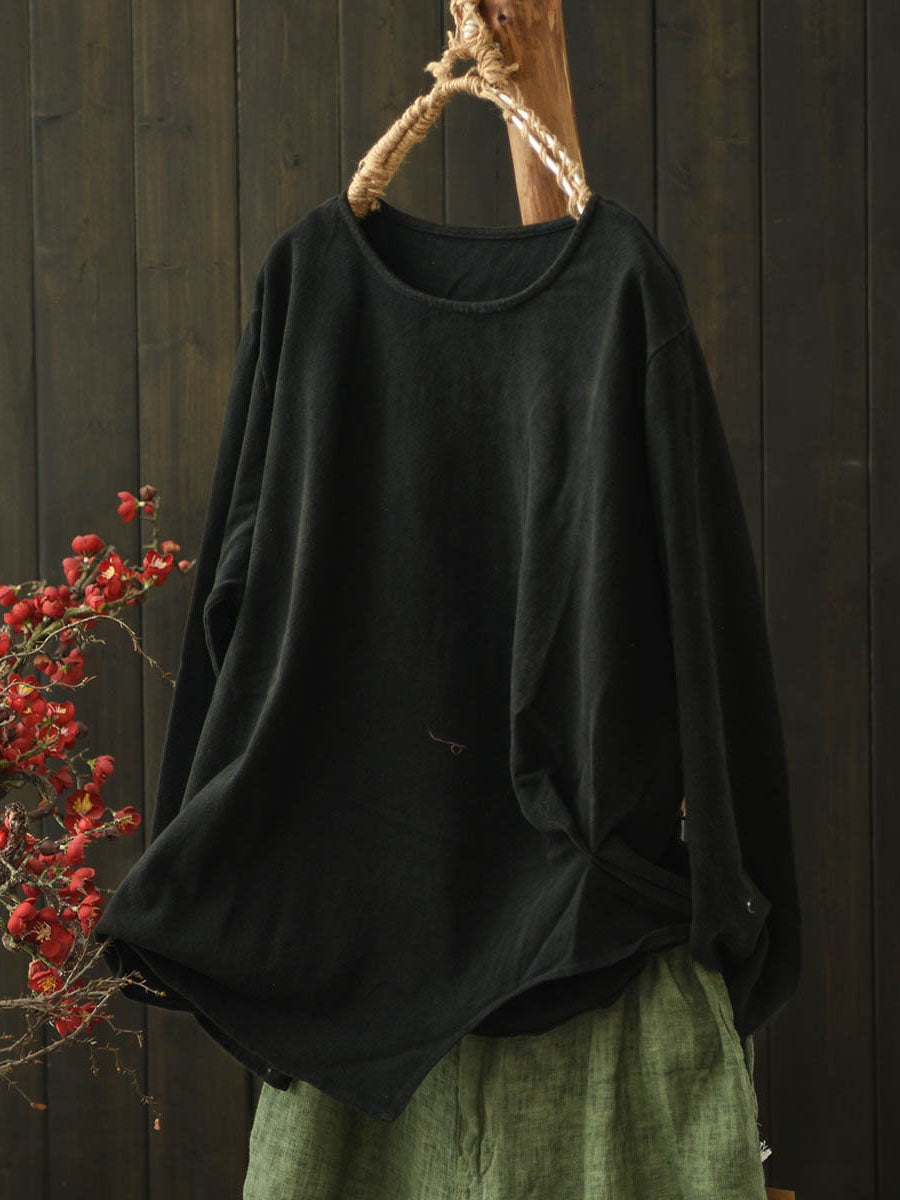 Blouse Pure Retro Autumn Women Cotton Color FashionChic