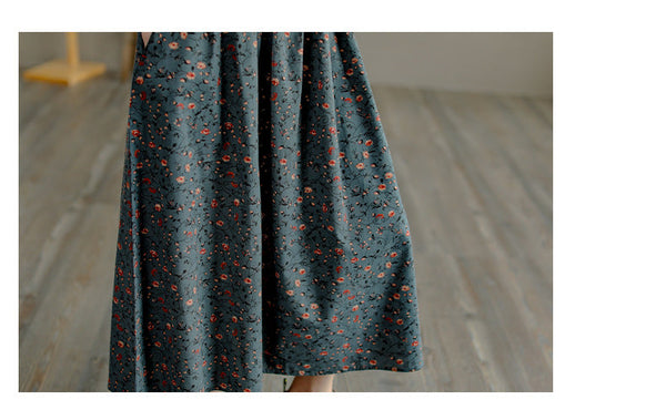Retro Literary Floral Mid-Length Skirt OP1026 LPP