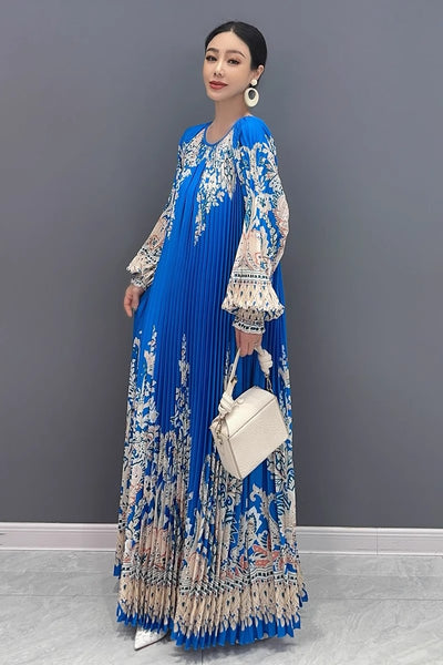 Exquisite Printed Tie Waist Dress Ada Fashion