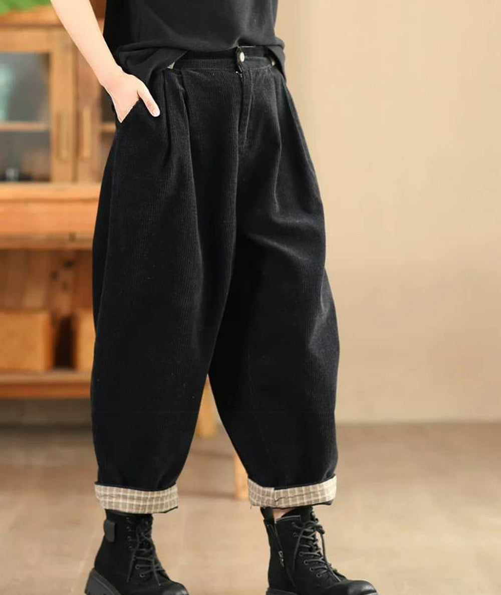 Women Summer Solid Linen Button Harem Pants CO1003 Ada Fashion