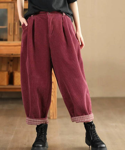 Women Summer Solid Linen Button Harem Pants CO1003 Ada Fashion