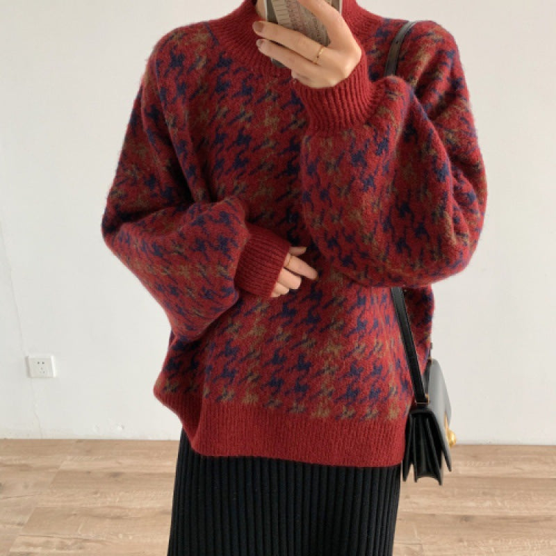 Crew Neck Loose Wool/knitting Sweaters CD20 Furdela