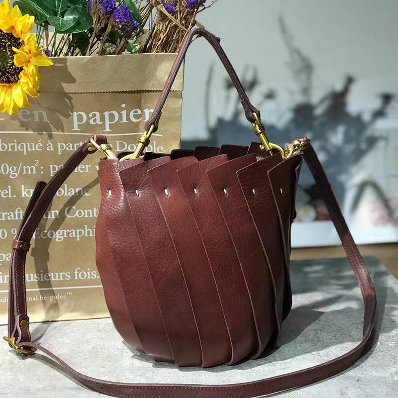 Women Green Patchwork Calf Leather Messenger Bag AH729 Bag-BGS240620