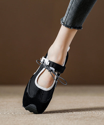 Flat Splicing Women Breathable Shoes Orange Mesh Boutique FashionChic