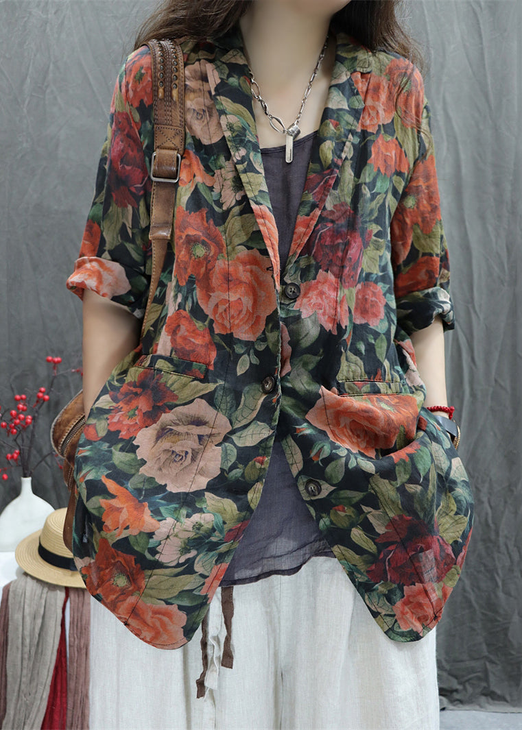 Coats Peter Orange Collar Pan Cotton Button Pockets Bracelet FashionChic