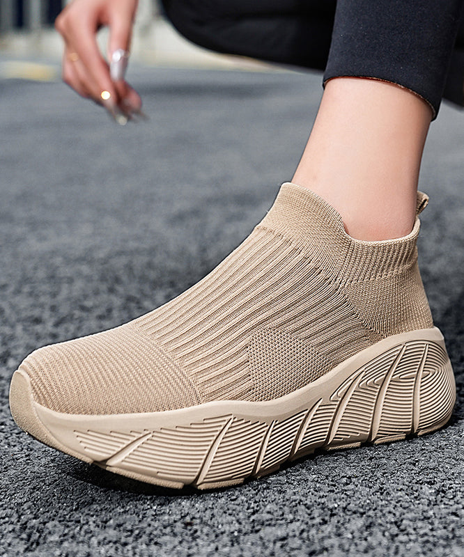 Orange Elastic Fabric Platform Sport Shoes For Women TP025