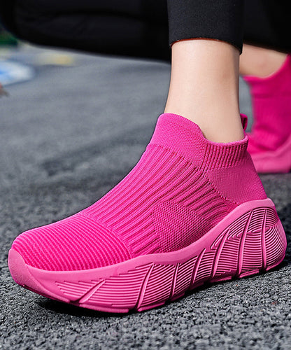 Orange Elastic Fabric Platform Sport Shoes For Women TP025