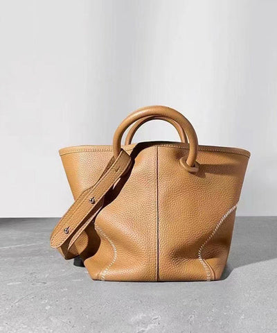 Organic Brown Patchwork Faux Leather Tote Handbag MM031 Bag-BGS240620