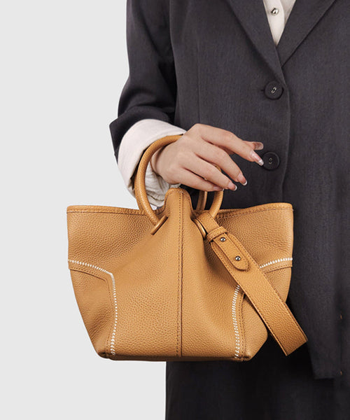 Organic Brown Patchwork Faux Leather Tote Handbag MM031 Bag-BGS240620