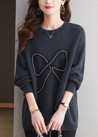 Organic Coffee O Neck Patchwork Woolen Knit Sweaters Winter RL033 ABC