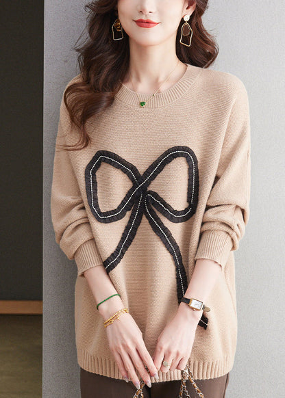 Organic Coffee O Neck Patchwork Woolen Knit Sweaters Winter RL033 ABC